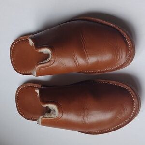 WP STANDARD Mr. Grumpy Mens Leather Sheepskin Mules Slippers SZ M 9-10